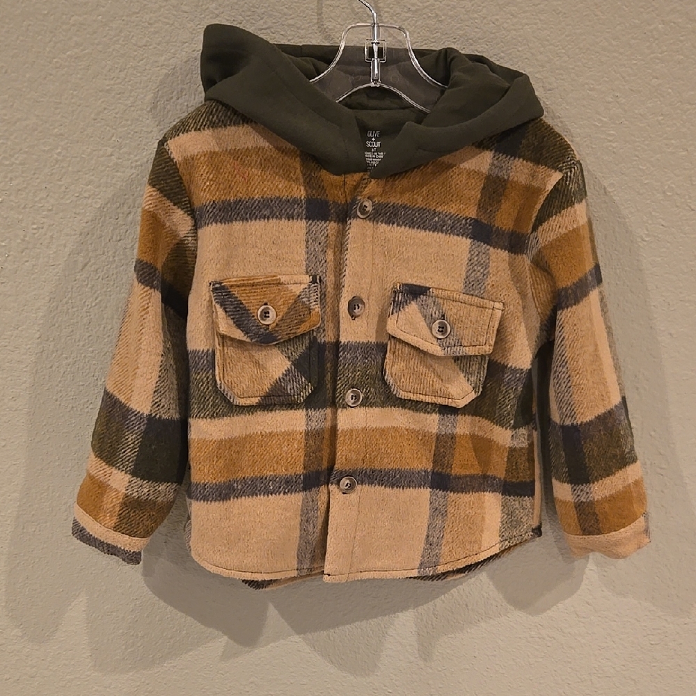 Plaid Hooded Kids Jacket